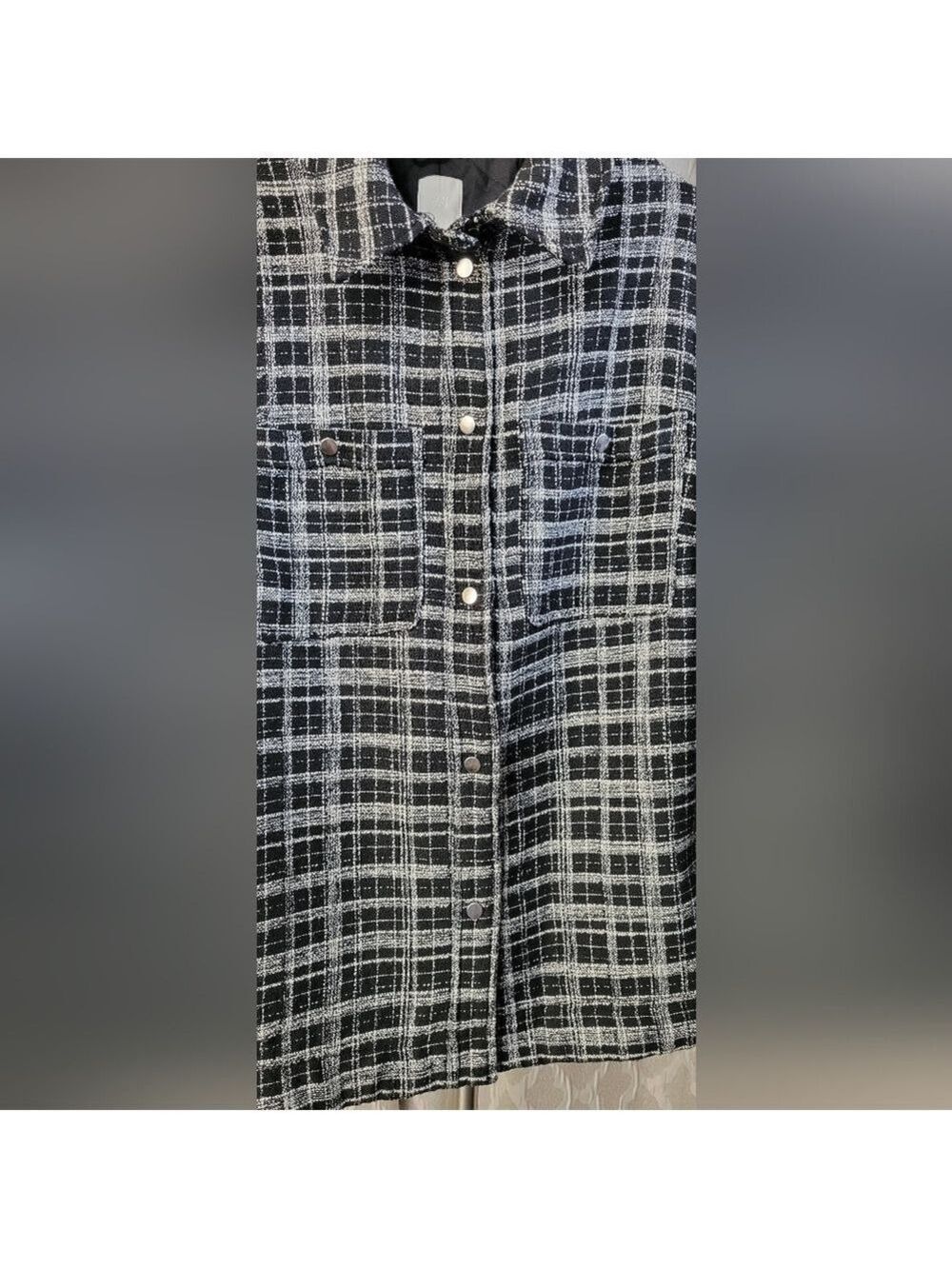 H&M | Black Checked Jacquard Weave Jacket - Picture 14 of 14